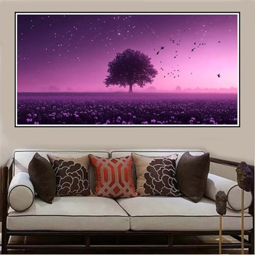 Malen Nach Zahlen Groß XXL 100x50cm Baum Malen Nach Zahlen Erwachsene Landschaft, Malen Nach Zahlen Erwachsene Leinwand AnfäNger, Acrylfarbe Ölgemälde Set, Bastelset Frauen für Home Decor -1312 von Lezewege