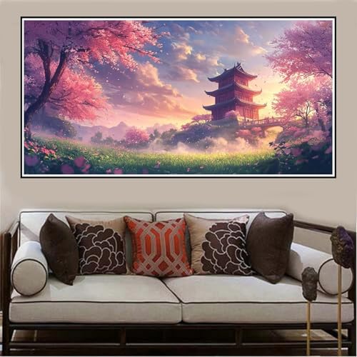 Malen Nach Zahlen Groß XXL 100x50cm Himmel Malen Nach Zahlen Erwachsene Landschaft, Malen Nach Zahlen Erwachsene Leinwand AnfäNger, Acrylfarbe Ölgemälde Set, Bastelset Frauen für Home Decor -1321 von Lezewege