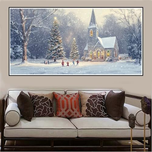 Malen Nach Zahlen Groß XXL 100x50cm Weihnachten Malen Nach Zahlen Erwachsene Winter, Malen Nach Zahlen Erwachsene Leinwand AnfäNger, Acrylfarbe Ölgemälde Set, Bastelset Frauen für Home Decor -1270 von Lezewege