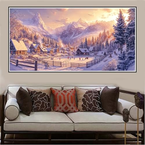 Malen Nach Zahlen Groß XXL 100x50cm Winter Malen Nach Zahlen Erwachsene Dschungel, Malen Nach Zahlen Erwachsene Leinwand AnfäNger, Acrylfarbe Ölgemälde Set, Bastelset Frauen für Home Decor -94 von Lezewege