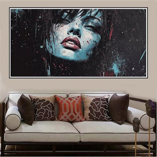 Malen Nach Zahlen Groß XXL 120x60cm Abstrakt Malen Nach Zahlen Erwachsene Frau, Malen Nach Zahlen Erwachsene Leinwand AnfäNger, Acrylfarbe Ölgemälde Set, Bastelset Frauen für Home Decor, Rahmenlos -71 von Lezewege