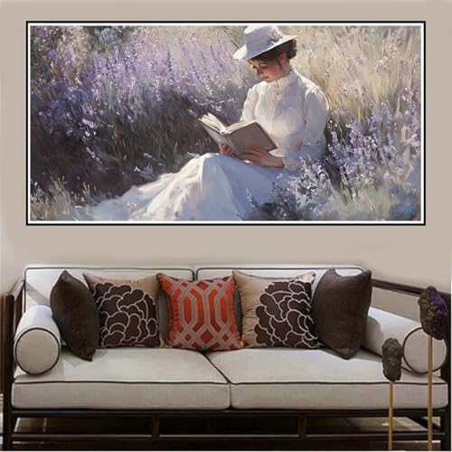 Malen Nach Zahlen Groß XXL 120x60cm Frau Malen Nach Zahlen Erwachsene Landschaft, Malen Nach Zahlen Erwachsene Leinwand AnfäNger, Acrylfarbe Ölgemälde Set, Bastelset Frauen für Home Decor -1136 von Lezewege