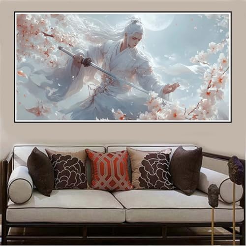 Malen Nach Zahlen Groß XXL 120x60cm Karikatur Malen Nach Zahlen Erwachsene Mann, Malen Nach Zahlen Erwachsene Leinwand AnfäNger, Acrylfarbe Ölgemälde Set, Bastelset Frauen für Home Decor -110 von Lezewege