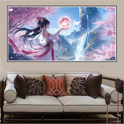 Malen Nach Zahlen Groß XXL 120x60cm Mädchen Malen Nach Zahlen Erwachsene Karikatur, Malen Nach Zahlen Erwachsene Leinwand AnfäNger, Acrylfarbe Ölgemälde Set, Bastelset Frauen für Home Decor -1112 von Lezewege