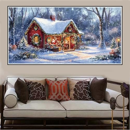 Malen Nach Zahlen Groß XXL 120x60cm Weihnachten Malen Nach Zahlen Erwachsene Häuser, Malen Nach Zahlen Erwachsene Leinwand AnfäNger, Acrylfarbe Ölgemälde Set, Bastelset Frauen für Home Decor -1274 von Lezewege