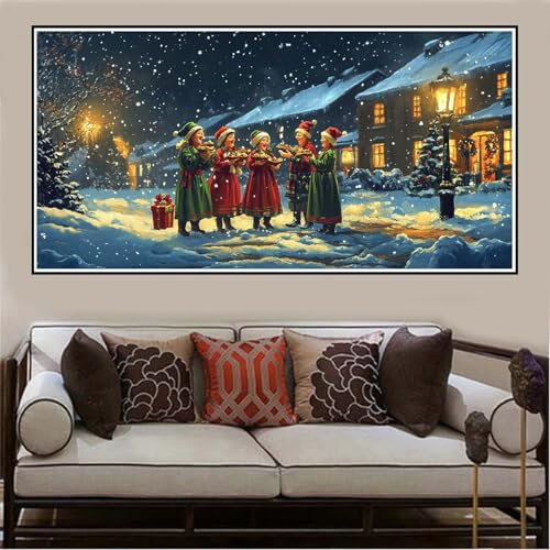 Malen Nach Zahlen Groß XXL 120x60cm Weihnachten Malen Nach Zahlen Erwachsene Winter, Malen Nach Zahlen Erwachsene Leinwand AnfäNger, Acrylfarbe Ölgemälde Set, Bastelset Frauen für Home Decor -1286 von Lezewege