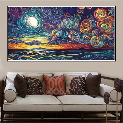 Malen Nach Zahlen Groß XXL 140x70cm Fantasie Malen Nach Zahlen Erwachsene Himmel, Malen Nach Zahlen Erwachsene Leinwand AnfäNger, Acrylfarbe Ölgemälde Set, Bastelset Frauen für Home Decor -15 von Lezewege