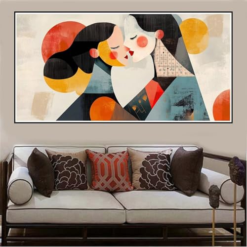 Malen Nach Zahlen Groß XXL 140x70cm Frau Malen Nach Zahlen Erwachsene Abstrakt, Malen Nach Zahlen Erwachsene Leinwand AnfäNger, Acrylfarbe Ölgemälde Set, Bastelset Frauen für Home Decor -1134 von Lezewege