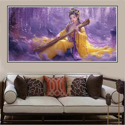 Malen Nach Zahlen Groß XXL 140x70cm Frau Malen Nach Zahlen Erwachsene Landschaft, Malen Nach Zahlen Erwachsene Leinwand AnfäNger, Acrylfarbe Ölgemälde Set, Bastelset Frauen für Home Decor -1137 von Lezewege