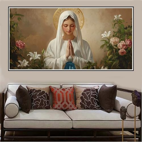 Malen Nach Zahlen Groß XXL 140x70cm Frau Malen Nach Zahlen Erwachsene Religion, Malen Nach Zahlen Erwachsene Leinwand AnfäNger, Acrylfarbe Ölgemälde Set, Bastelset Frauen für Home Decor -1149 von Lezewege