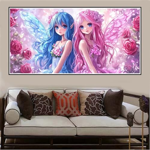 Malen Nach Zahlen Groß XXL 140x70cm Karikatur Malen Nach Zahlen Erwachsene Elf, Malen Nach Zahlen Erwachsene Leinwand AnfäNger, Acrylfarbe Ölgemälde Set, Bastelset Frauen für Home Decor,Rahmenlos -105 von Lezewege