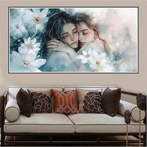 Malen Nach Zahlen Groß XXL 140x70cm Mädchen Malen Nach Zahlen Erwachsene Blume, Malen Nach Zahlen Erwachsene Leinwand AnfäNger, Acrylfarbe Ölgemälde Set, Bastelset Frauen für Home Decor -1122 von Lezewege