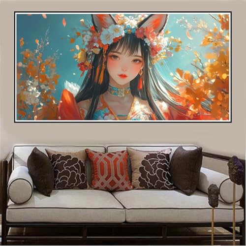 Malen Nach Zahlen Groß XXL 140x70cm Mädchen Malen Nach Zahlen Erwachsene Karikatur, Malen Nach Zahlen Erwachsene Leinwand AnfäNger, Acrylfarbe Ölgemälde Set, Bastelset Frauen für Home Decor -1113 von Lezewege