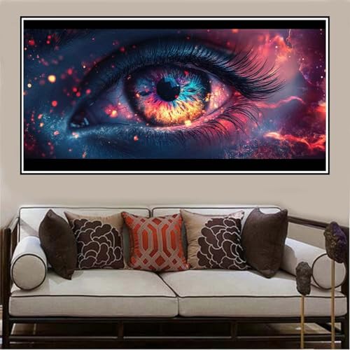 Malen Nach Zahlen Groß XXL 140x70cm Traum Malen Nach Zahlen Erwachsene Auge, Malen Nach Zahlen Erwachsene Leinwand AnfäNger, Acrylfarbe Ölgemälde Set, Bastelset Frauen für Home Decor, Rahmenlos -1092 von Lezewege