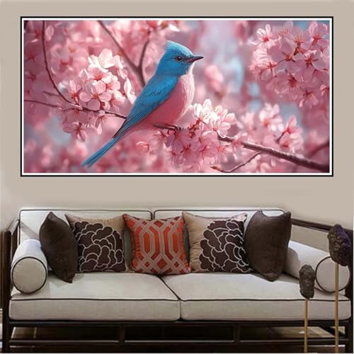 Malen Nach Zahlen Groß XXL 140x70cm Vogel Malen Nach Zahlen Erwachsene Blume, Malen Nach Zahlen Erwachsene Leinwand AnfäNger, Acrylfarbe Ölgemälde Set, Bastelset Frauen für Home Decor, Rahmenlos -1098 von Lezewege