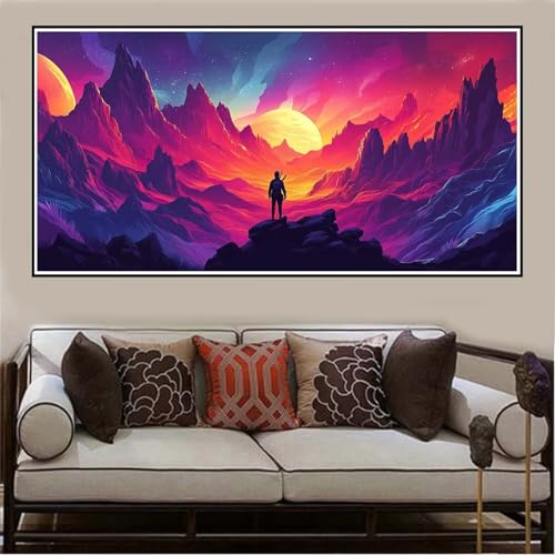 Malen Nach Zahlen Groß XXL 160x80cm Berg Malen Nach Zahlen Erwachsene Landschaft, Malen Nach Zahlen Erwachsene Leinwand AnfäNger, Acrylfarbe Ölgemälde Set, Bastelset Frauen für Home Decor -1261 von Lezewege