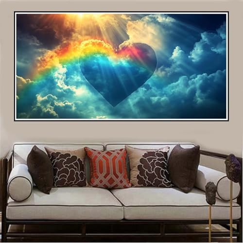 Malen Nach Zahlen Groß XXL 160x80cm Liebe Malen Nach Zahlen Erwachsene Himmel, Malen Nach Zahlen Erwachsene Leinwand AnfäNger, Acrylfarbe Ölgemälde Set, Bastelset Frauen für Home Decor, Rahmenlos -22 von Lezewege