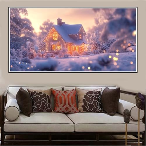 Malen Nach Zahlen Groß XXL 160x80cm Winter Malen Nach Zahlen Erwachsene Iglu, Malen Nach Zahlen Erwachsene Leinwand AnfäNger, Acrylfarbe Ölgemälde Set, Bastelset Frauen für Home Decor, Rahmenlos -103 von Lezewege