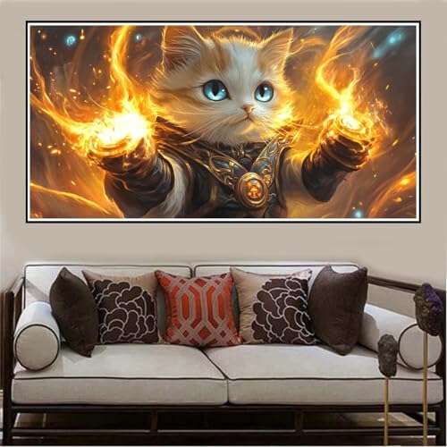 Malen Nach Zahlen Groß XXL 40x20cm Karikatur Malen Nach Zahlen Erwachsene Katze, Malen Nach Zahlen Erwachsene Leinwand AnfäNger, Acrylfarbe Ölgemälde Set, Bastelset Frauen für Home Decor -109 von Lezewege