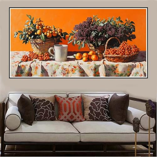 Malen Nach Zahlen Groß XXL 40x20cm Küche Malen Nach Zahlen Erwachsene Obst, Malen Nach Zahlen Erwachsene Leinwand AnfäNger, Acrylfarbe Ölgemälde Set, Bastelset Frauen für Home Decor, Rahmenlos -76 von Lezewege