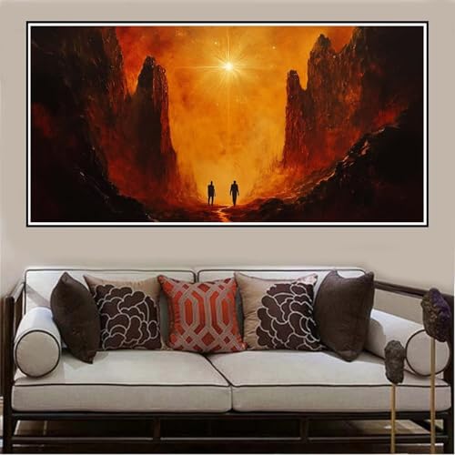 Malen Nach Zahlen Groß XXL 40x20cm Landschaft Malen Nach Zahlen Erwachsene Sonnenuntergang, Malen Nach Zahlen Erwachsene Leinwand AnfäNger,Acrylfarbe Ölgemälde Set,Bastelset Frauen für Home Decor -598 von Lezewege