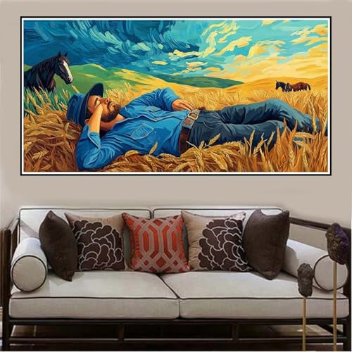 Malen Nach Zahlen Groß XXL 60x30cm Bauernhof Malen Nach Zahlen Erwachsene Mann, Malen Nach Zahlen Erwachsene Leinwand AnfäNger, Acrylfarbe Ölgemälde Set, Bastelset Frauen für Home Decor -1109 von Lezewege