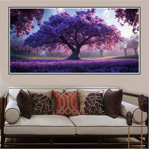 Malen Nach Zahlen Groß XXL 60x30cm Baum des Lebens Malen Nach Zahlen Erwachsene Landschaft, Malen Nach Zahlen Erwachsene Leinwand, Acrylfarbe Ölgemälde Set, Bastelset Frauen für Home Decor -1265 von Lezewege