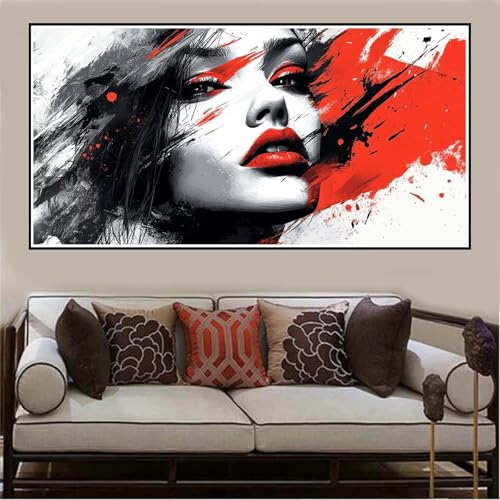 Malen Nach Zahlen Groß XXL 80x40cm Abstrakt Malen Nach Zahlen Erwachsene Frau, Malen Nach Zahlen Erwachsene Leinwand AnfäNger, Acrylfarbe Ölgemälde Set, Bastelset Frauen für Home Decor, Rahmenlos -72 von Lezewege