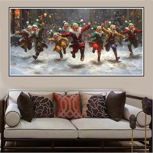 Malen Nach Zahlen Groß XXL 80x40cm Weihnachten Malen Nach Zahlen Erwachsene Party, Malen Nach Zahlen Erwachsene Leinwand AnfäNger, Acrylfarbe Ölgemälde Set, Bastelset Frauen für Home Decor -1281 von Lezewege