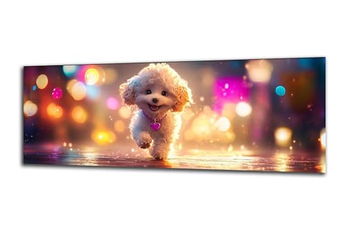 Tier Diamond Painting Hund Diamond Painting Erwachsene Kleinformat 35x105 cm, DIY 5D Diamant Malerei Kinder Crystal Strass Leinwand Kreuzstich Stickerei Kit Zuhause Wand Dekoration Geschenke-z124 von Lezewege