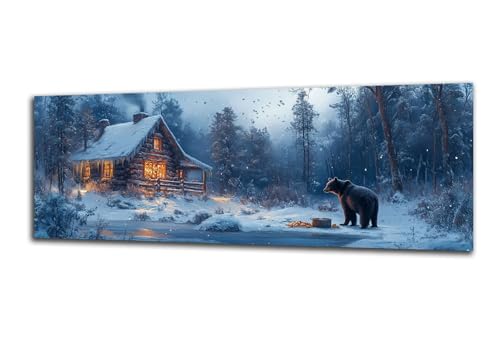 Winter Diamond Painting Landschaft Diamond Painting Erwachsene Groß XXL 100x300 cm, DIY 5D Diamant Malerei Kinder Crystal Strass Leinwand Kreuzstich Stickerei Kit Zuhause Wand Dekoration Geschenke-z49 von Lezewege