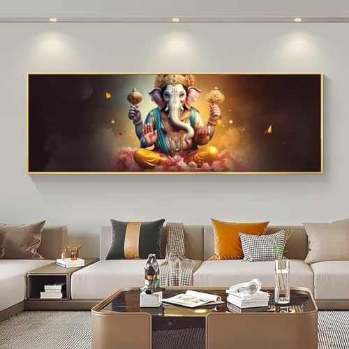 Diamond Painting Elefant Diamant Painting Bilder Großes Full Kreisförmig Drill DIY 5D Diamond Painting-Erwachsene Anfänger Kits Diamant Kunst Set, Home Wand Dekor Gifts 85x240 cm/34x95 Inch M-661 von Leznzen