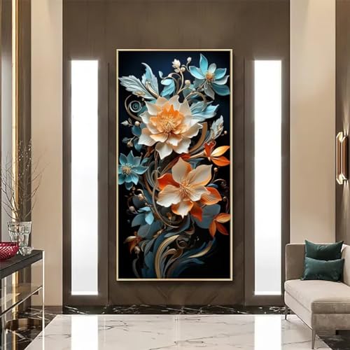 Diamond Painting Erwachsene,Full Drill Diamond Art Kits,DIY 5D Diamant Painting Blumen Farbenfroh Groß Square Diamant Malerei Arts Craft Stickerei Set,for Gift Home Wall Decor Gifts60x120cm/24x48in von Leznzen