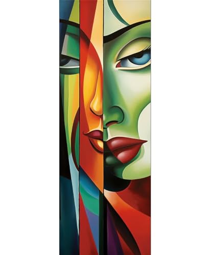 Diamond Painting Erwachsene Abstraktes Gesicht DIY 5D Diamant Painting Bilder Großes XXL 50x125cm/20x49in Full Drill Diamond Art Stickerei Kreuzstich Diamant Malerei Kits,Home Wand Dekor M-126 von Leznzen