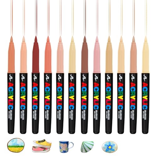 LgowithU Marker Stifte Set,12 Farbige Manga Marker,Marker Stifte für schwarzes Papier,Steinmalerei, gästebuch,Kartenherstellung,Scrapbooking,Handwerk, zum Metall von LgowithU