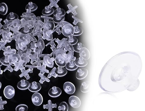 Lhbwhiz 100 Stück Silikon Ohrring Stecker,Universal Kunststoff Transparent Ohrstopper,Klar Gummi Stopper Schnalle,Rücken Kupplung Sicherheit Verschlüsse,Ohrstecker Verschluss,für Damen,zum Basteln von Lhbwhiz