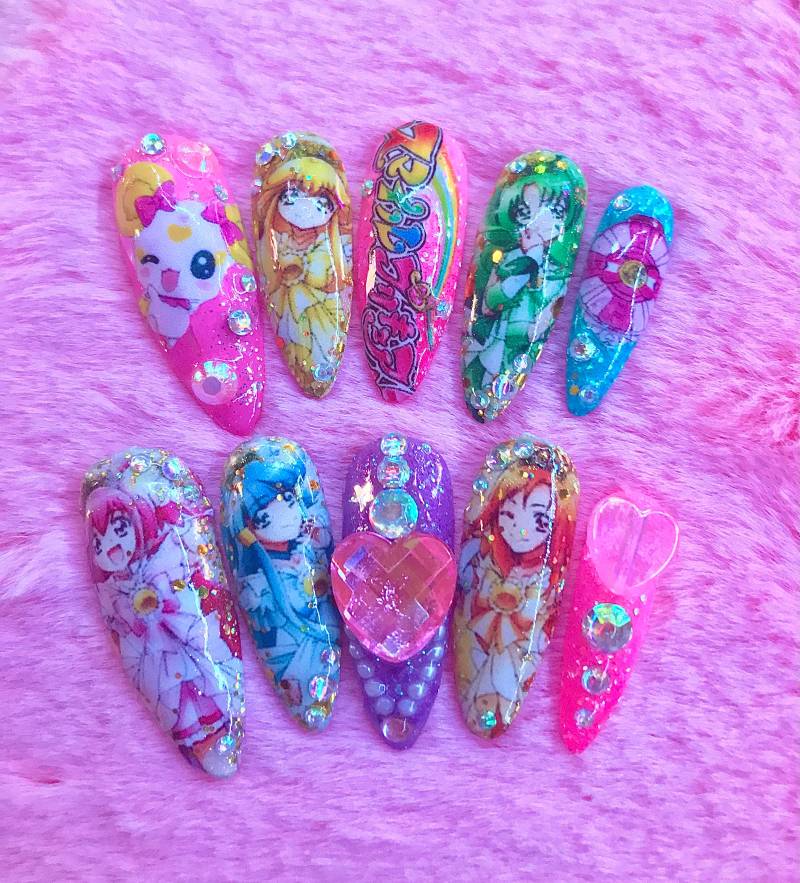 Precure Smile/Glitterforce Anime Inspirierte Nägel von LhouraiisShop