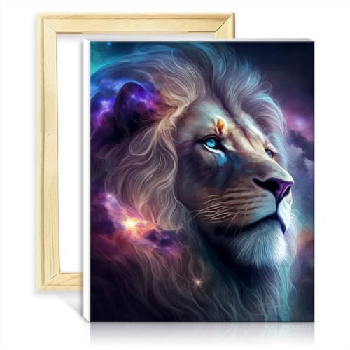 LiHEQING Malen nach Zahlen auf Leinwand, Cosmic Mufasa, König der Löwen, auf Leinwand, Gemälde für Erwachsene, Bild für die Heimdekoration, ohne Rahmen (30 x 40 cm) von LiHEQING