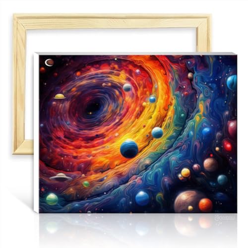 LiHEQING Ölgemälde-nach-Zahlen-Set, farbenfrohes Universum, Malen nach Zahlen, Basteln, Bilder für Erwachsene und Kinder, für die Wanddekoration zu Hause, ohne Rahmen (40 x 50 cm) von LiHEQING