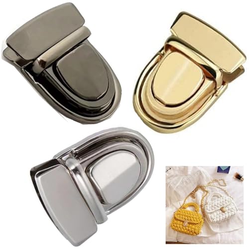 LiJuanWang Drehverschluss Tasche,6 Stück Geldbörse Push Lock Set,Geldbörse Push Lock,Steckschloss für Taschen,Taschenverschluss Catch Tuck Lock, für Leder Tasche Handtasche DIY Handwerk Tasche von LiJuanWang