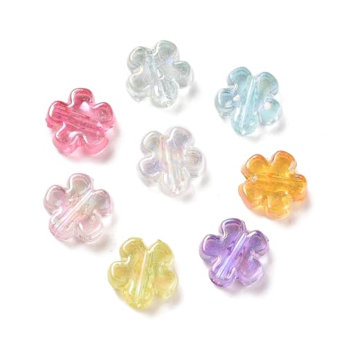 LiQunSweet 1900 Stück bunte transparente Blumen-Acrylperlen, Mini-Blumen-Perlen für DIY-Schmuck, Armband, Halskette, Ohrringe, Handwerk, Tasche, Schlüsselanhänger, Dekoration von LiQunSweet