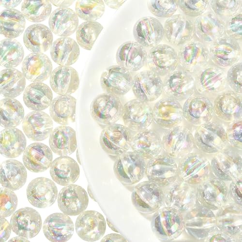 LiQunSweet 220 Stück 16 mm klare Acrylperlen AB-farbig plattiert runde Kaugummi-Perlen Jumbo-Kunststoffperlen für Perlenstickerei Schmuckherstellung von LiQunSweet