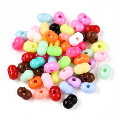 LiQunSweet 380 Stück gemischte Farben Erdnuss-Thema Acryl Rocailles Imitation Lebensmittel lose Abstandshalter Perlen für Armband Ohrringe Halskette DIY Handwerk Schmuckherstellung von LiQunSweet