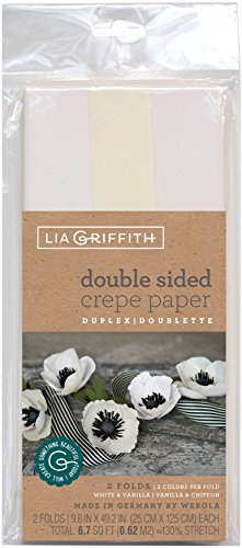 Lia Griffith Krepppapier 2/PKG WHT/VN/Papier, Weiß/Vanille & Vanille/Chiffon, Einheitsgröße von Lia Griffith