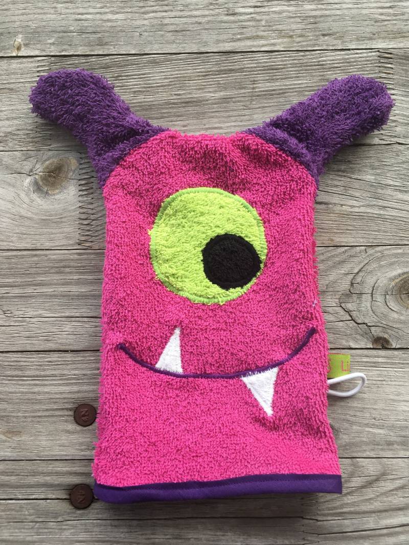 Waschlappen Monster Lila Pink von LiaMalaDE