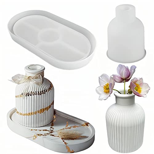 Vase Silicone Mould Epoxy Resin Moulds Flower Vase Silicone Moulds Epoxidharz Silikon Vase Formen zur Herstellung von Stifthaltern, Vasen (Vase + Ständer) von Liamostee