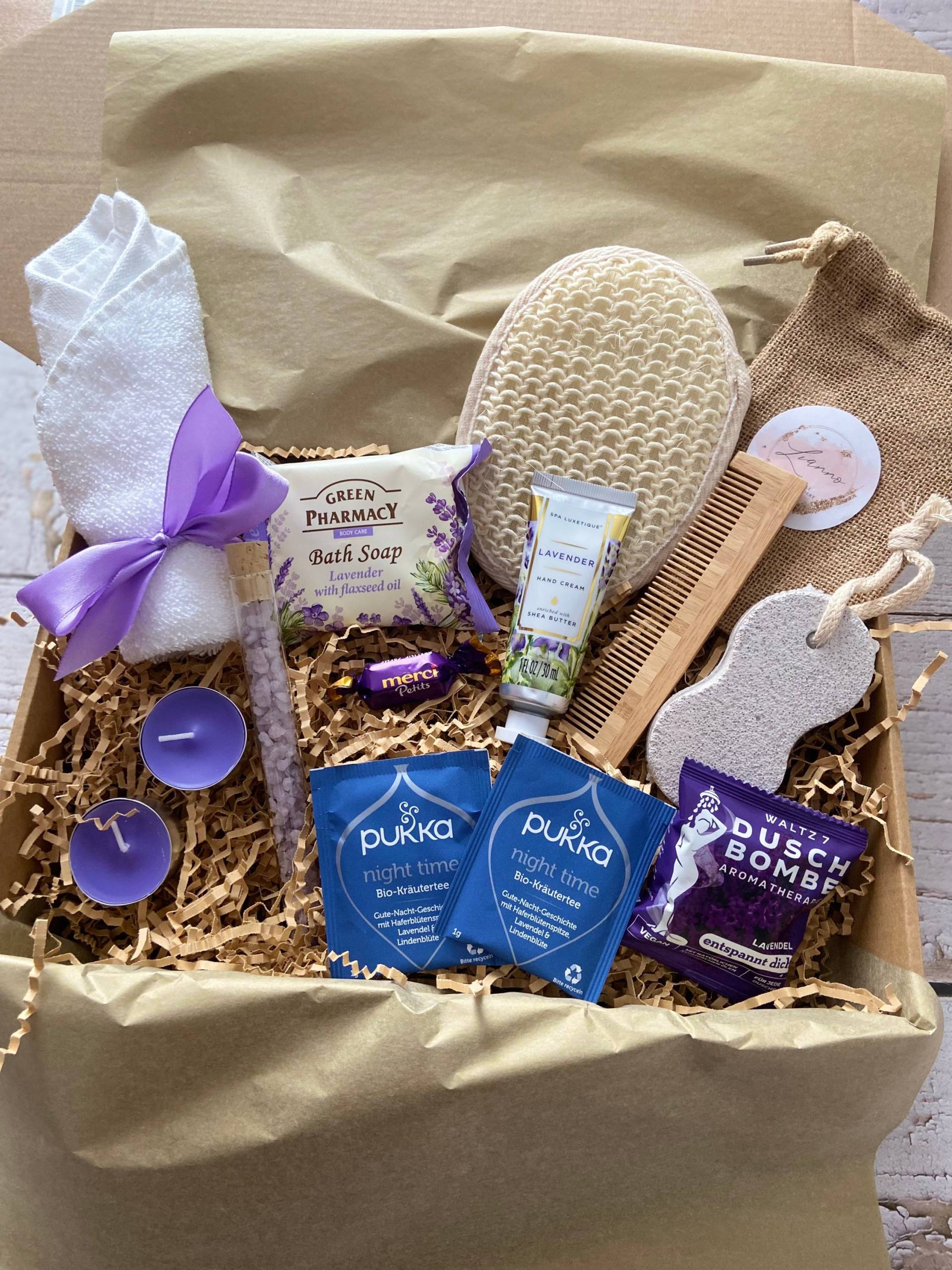 Wellness Set „Lavendel" | Geschenkbox Spa |Personalisierbar von LiannoShop