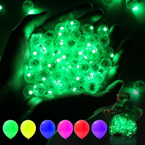 LED Ballons Lichter Mini Runde Ballon Lampe 100 Stücke Mini LED Licht, Helle Runde Party Licht Mini Papierlaterne Licht für Hochzeit Geburtstag Party Weihnachten Halloween Dekoration von Libershine