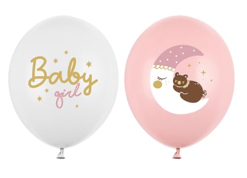 10 Stück Luftballon Baby Girl Baby-Bär auf dem Mond Blau Deko Ballon für Babyparty Geburt Baby Shower Party Luftballon Deko Babyzimmer, Made in EU von Libetui