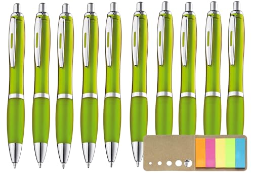 10 Stück ergonomische Kugelschreiber hellgrün Druckkugelschreiber Limette Kuli rutschfeste Griffzone Großraumine Blaue Mine grüne Kulis, mit Haftstreifen 10 Stück ergonomische Kugelschreiber hellgrün Druckkugelschreiber Limette Kuli rutschfeste Griffzone Großraumine Blaue Mine grüne Kulis, mit Haftstreifen von Libetui